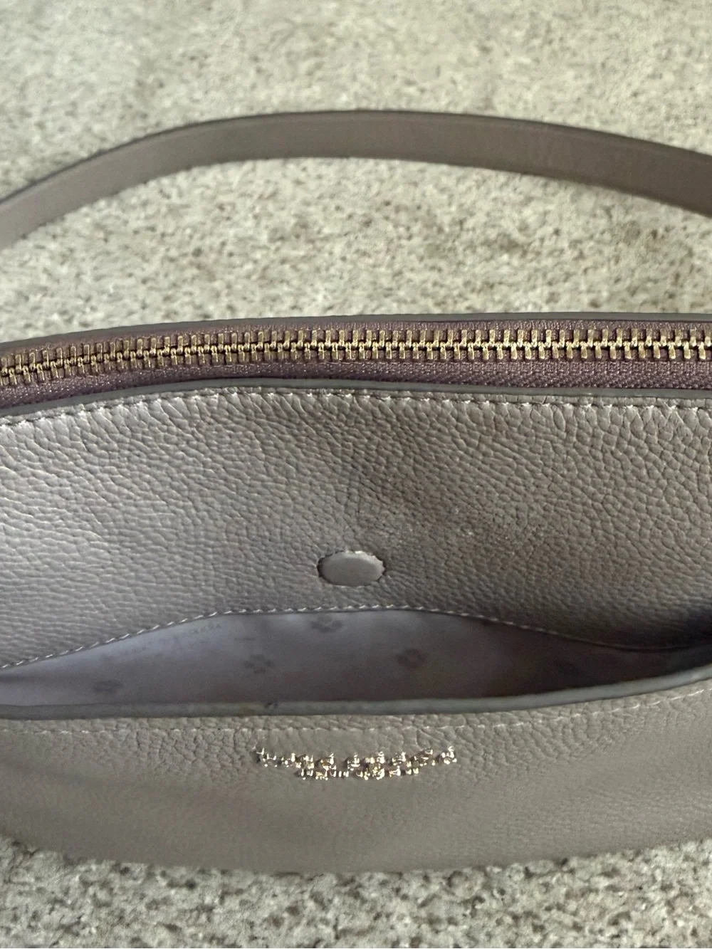 kate spade New York Pebbled Light Blush Leather Shoulder Bag with Gold Logo